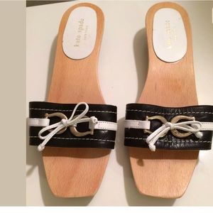 KATE SPADE Kitten Wood Heel Shoes Horse Bit Buckle